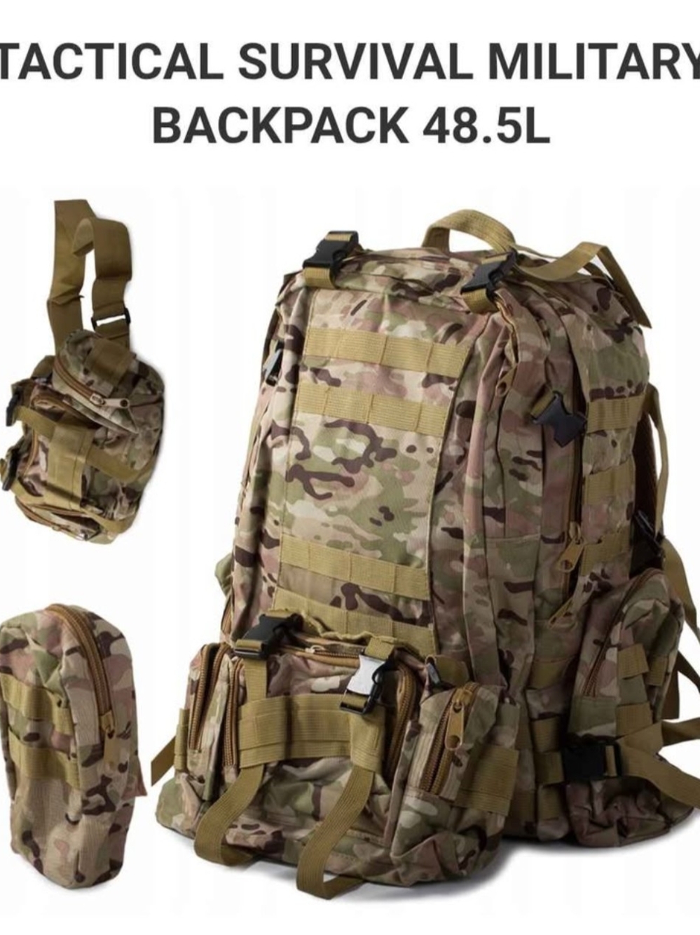 Tactical Survival Military Backpack - Camo Green